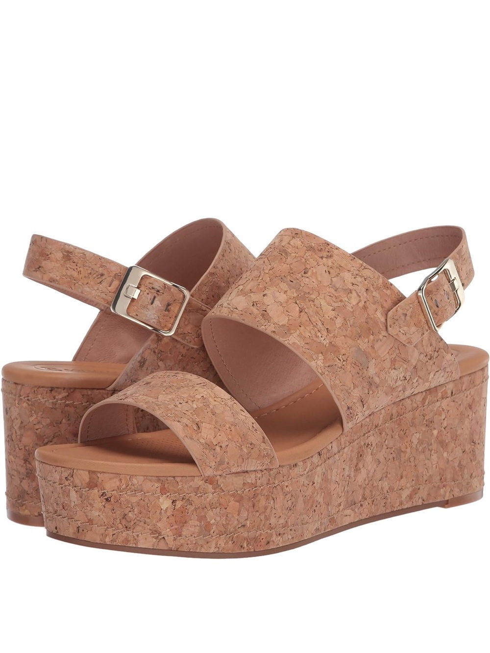 CC Corso Como Fairen Platform Tan Cork Wedge Sandals